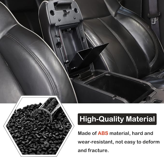Car Armrest Hidden Storage Box Compatible with Hummer H3 2005-2009 Center Console Handrail Privacy Storage Box Organizer Tray Armrest Storage Box Container Insert Pallet Manager Interior Accessories