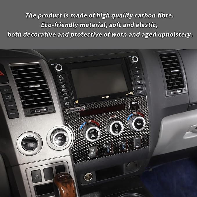 Air Conditioner Adjustment Switch Panel Sticker Fit for Toyota Tundra 2007-2013 Real Carbon Fiber Car Interior Accessories