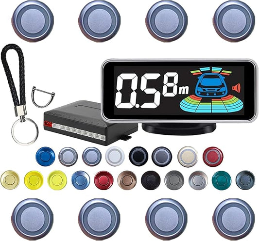 New Features Forward and Reverse Parking sensors, Option to Measure Distance in inches, bidirectional Display Option, and Customizable Digital Direction 18 Color Probes to Choose from（Grey