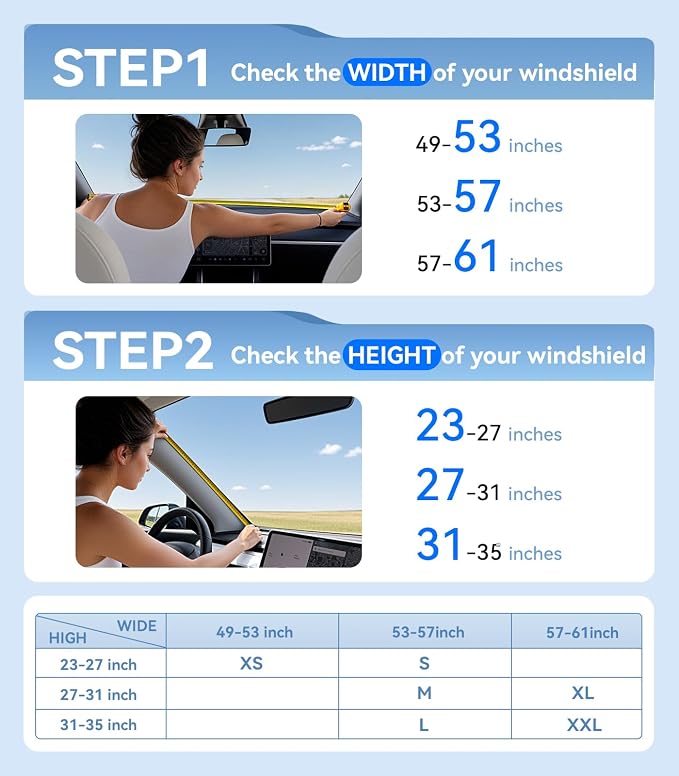 Nmoiss True Dual Layer Air Cooled Windshield Sun Shade Umbrella - [Drive to Superior Coolness & Comfort] Block 99% UV Sun Rays & Heat Damage Keep Cool and Protect Interior XL