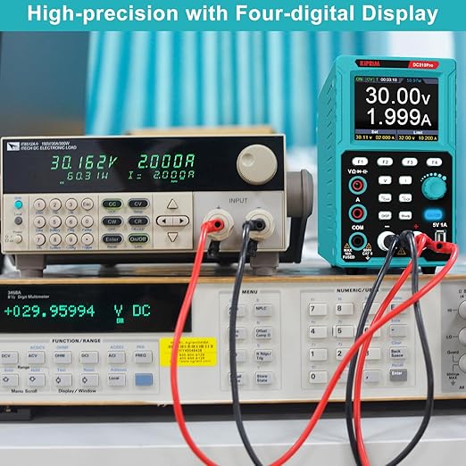 Kiprim 2-in-1 Programmable Power Supply and Multimeter (0-30 V 0-10 A) DC310Pro with Data Memory,High Precision,OCP,OVP, PC Software and USB Charging