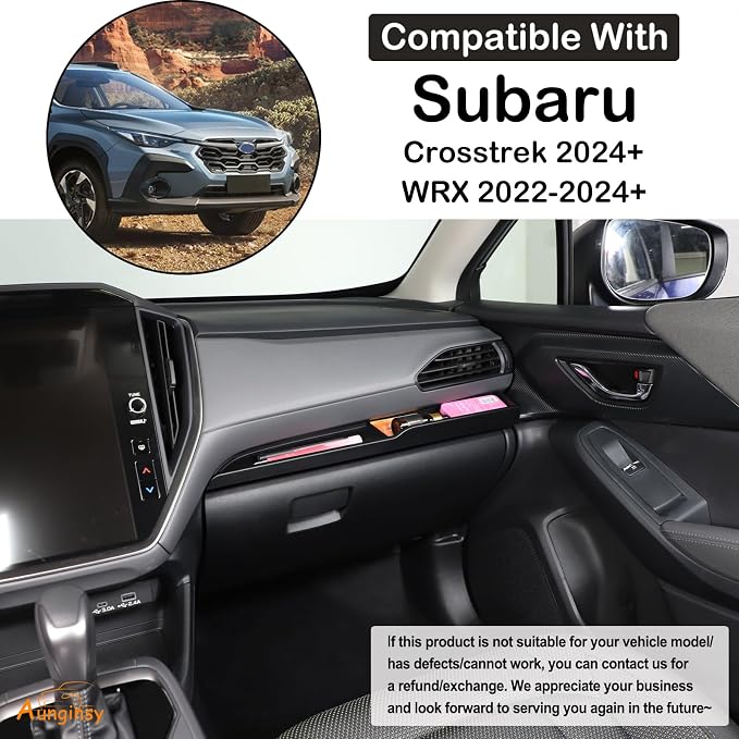 Aunginsy Passenger Dashboard Organizer Tray Compatible with Subaru Crosstrek 2024-2026 & WRX 2022-2026, Center Console Dashboard Table Tray Passenger Co-Pilot Side Storage Box Tray ABS Accessories