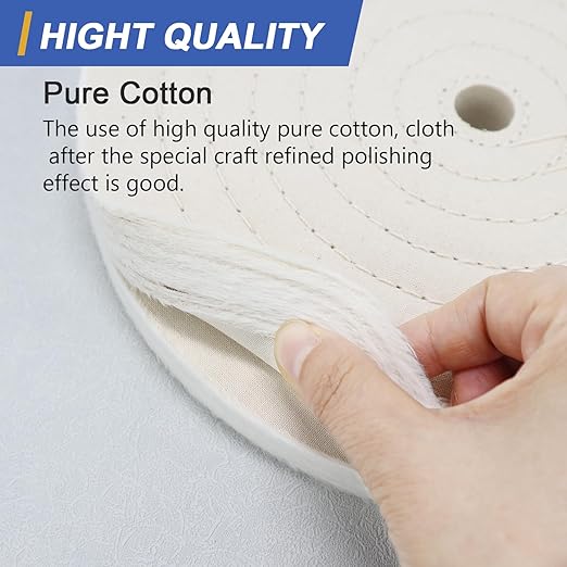 SCOTTCHEN 10 inch Buffing Polishing Wheel Extra Thick Fine Cotton (70 Ply) for Bench Grinder with 3/4” Arbor Hole-1 Pack