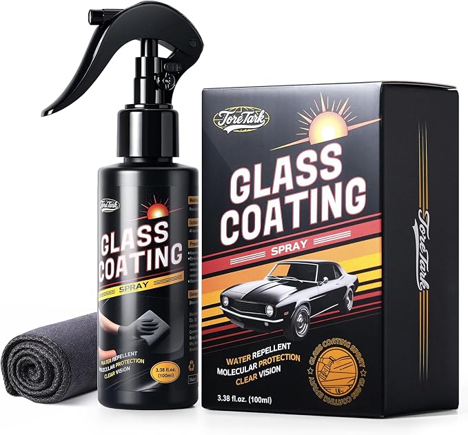 toretark Real Ceramic Coating for Cars Polish (16 Fl Oz) & Real Ceramic Coating for Glass (3.38 Fl Oz) & Headlight restoration kit (3.38+ 0.68Fl Oz)