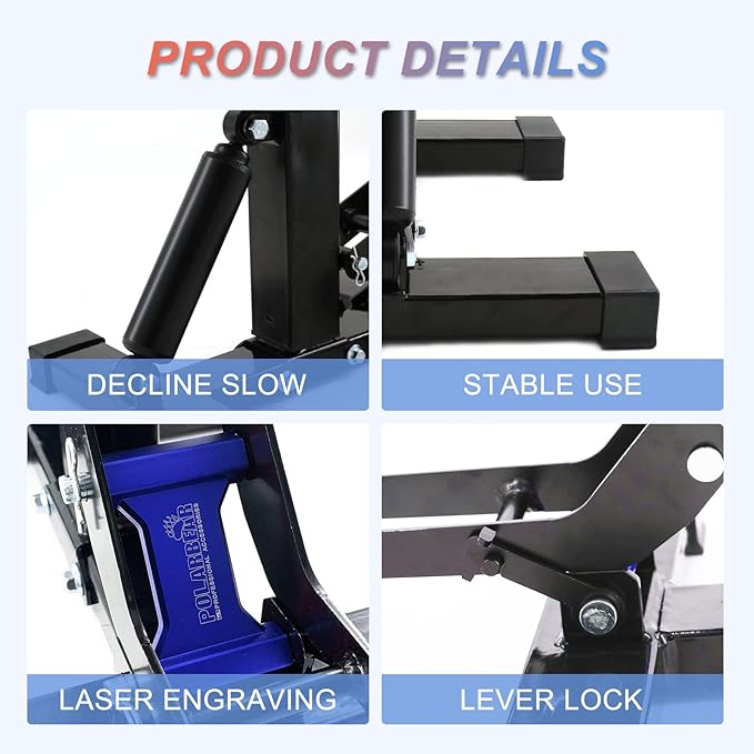 POLARBEAR Dirt Bike Stand Motorcycle Hoist Lift Stand Center Jack Adjustable Heavy Duty 1200Lbs Capacity Repair Lifting Jack Stand Table Rack(Blue)