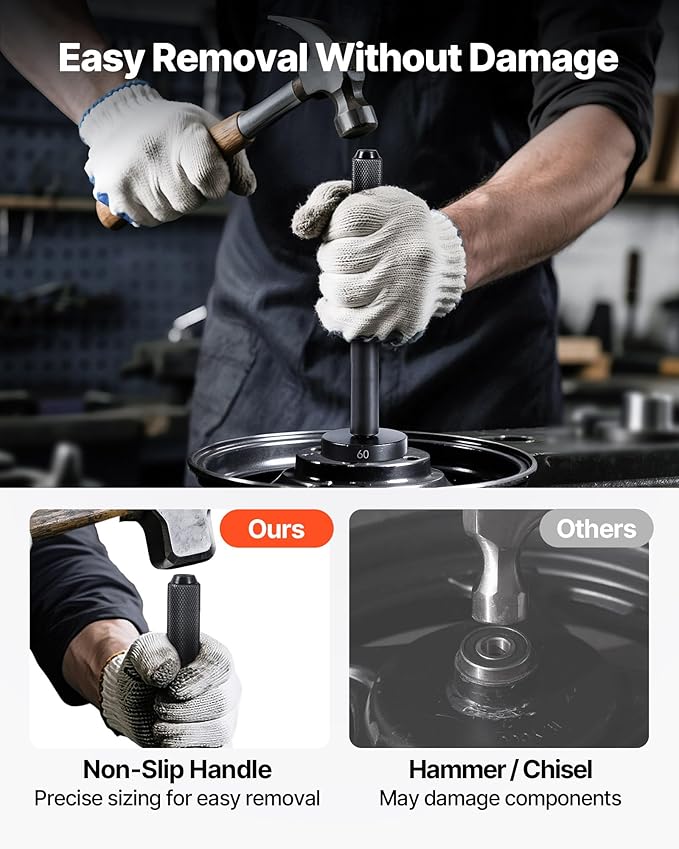 VEVOR 52pcs Custom Bushing Bearing and Seal Driver Set & 14pcs Bearing Puller Kit, 2 in 1 Bushing Bearing Driver Press Kit, Heavy Duty Removal Installation Tool Set with 49 Bushings, Separators & Jaws