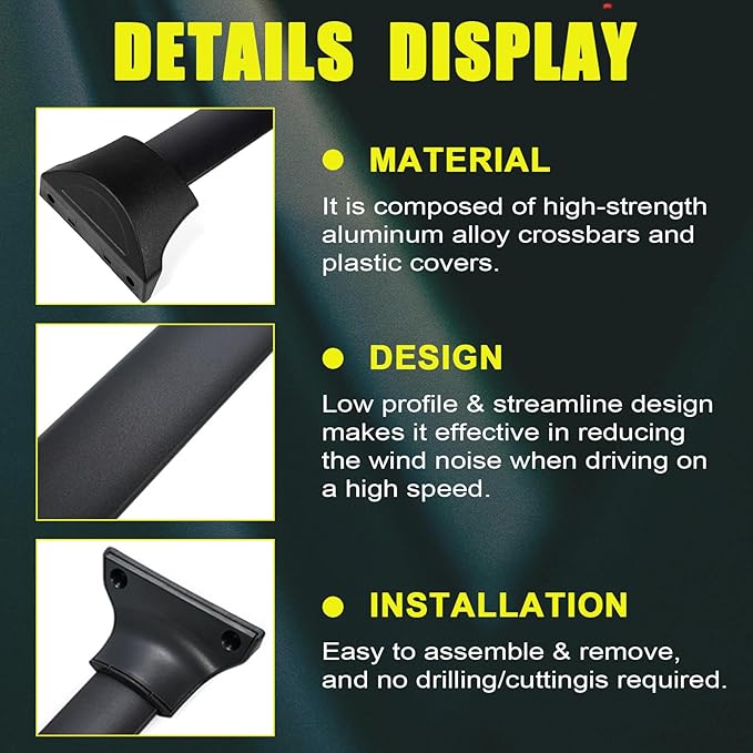 4Pcs Roof Rack Side Rails & Cross Bars Compatible with Honda Odyssey 2018 2019 2020 2021 2022 2023 2024 2025 2026 | Roof Rails Black Suitable for Carrying Luggage/Kayaks/Bicycles/Canoes