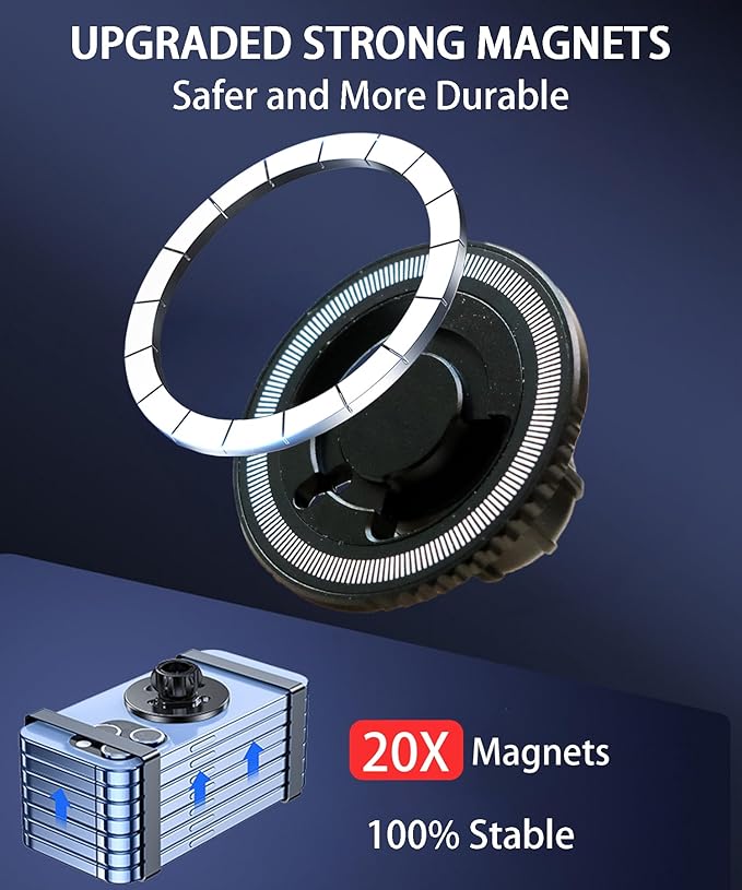 Magnetic Car Phone Mount for Toyota Grand Highlander/Grand Highlander Hybrid 2024-2026,for MagSafe Strong Magnets Cell Phone Holder 12.3-Inch Touch Screen Cradles,with Portable Phone Gripper