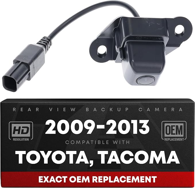 Rear View Backup Camera, Reverse Park Assist - Compatible with 2009-2013 Toyota Tacoma - OEM 8679004010, TO1960100