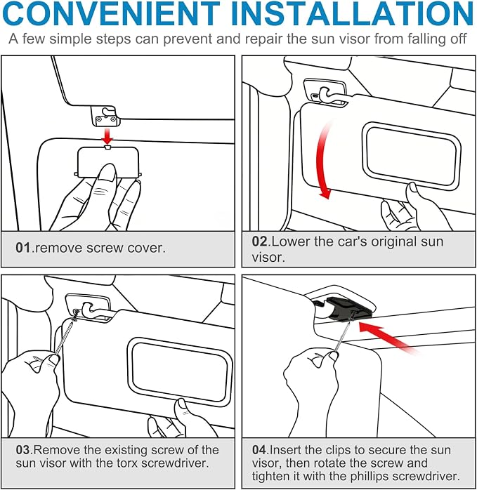 Sun Visor Repair Kit Compatible with RAM 1500 2019-2026, 1 Pack Sun Visor Clip for Trucks, Aluminum Alloy Visor Clip, Sun Visor Clip Replacement, Ram 1500 Accessories