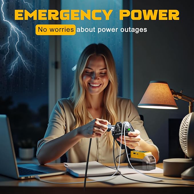 VoLtTech 300W Power Inverter 18V to 110V Compatible with Dewalt 20V, Battery Inverter DC Charger Adapter with 2 AC Outlet & 2 USB Port for Vehicles, Laptop, Computer, Phone, Fan(No Battery)(2 Pack)