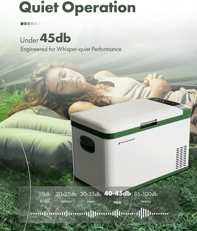 A-Premium 12 Volt Refrigerator 28QT/26.1L Portable Car Fridge Cooler | -4°F~68°F Portable Freezer Fast Cooling with 12/24V DC & 110/240V AC for Camping RV Roadtrips Truck Outdoor and Home Party