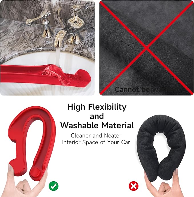 Givifive Car Seat Gap Filler Set of 2, 3IN1 Seat Side Gap Filler Plug with Storage Slot & Hook Function, Soft Foam Universal Fit Car SUV Truck Fill Gap Between Seats Console Organizer（Standard Red）