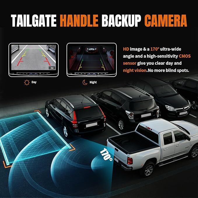 LCWRGS Tailgate Handle Backup Camera for 1999-06 Chevy Silverado GMC Sierra | Rear View Park Assist Camera Night Vision 170° Wide-Angle Waterproof Easy Installation OE# 15228539