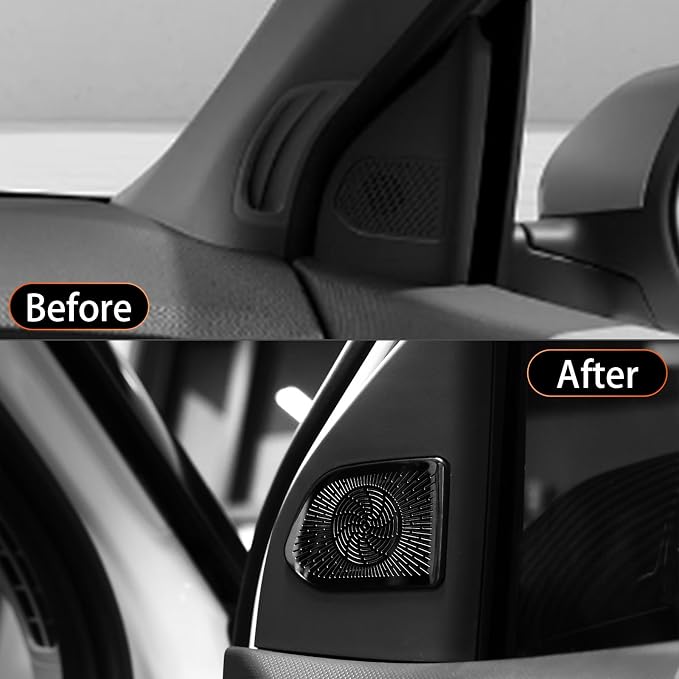 YOUTOOCAR Stainless Steel Door Speaker Covers Tweeter Audio Speaker Covers Trim Compatible with Kia EV3 2026 Accessories (Black)