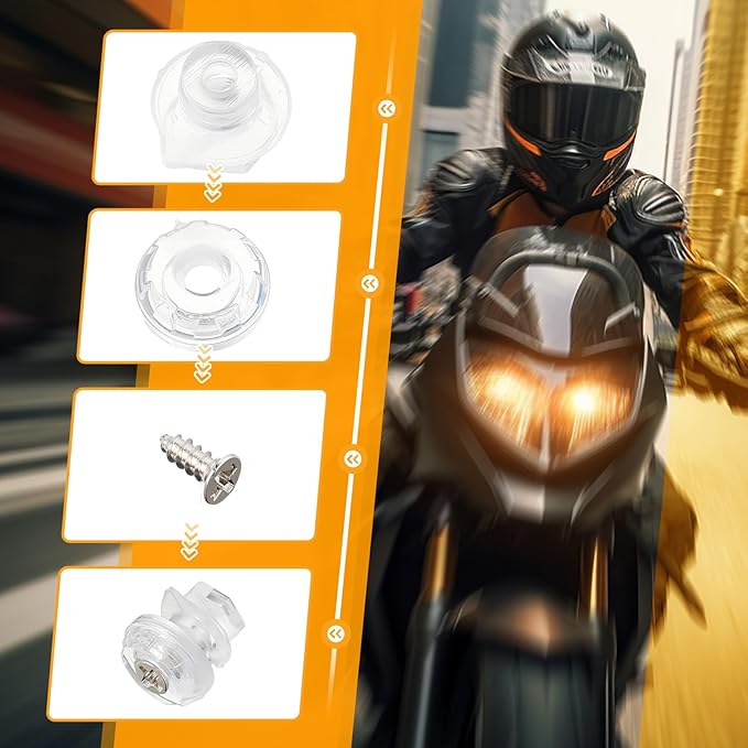Beeveer 3 Pairs Universal Anti Fog Insert Pin for Motorcycle Helmet Pinlock Pins Insert for Helmet Lenses, Applicable When the Lens Aperture Is ≥ 0.4 mm, Three Component Pin