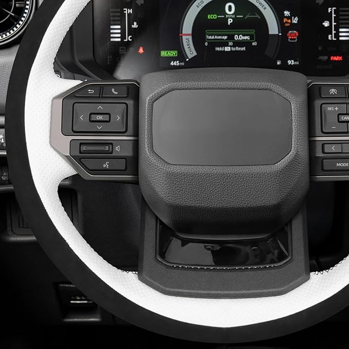 MEWANT Hand Stitch Steering Wheel Cover for Toyota Land Cruiser 2024-2026, Custom Fit DIY Wrap Interior Accessories