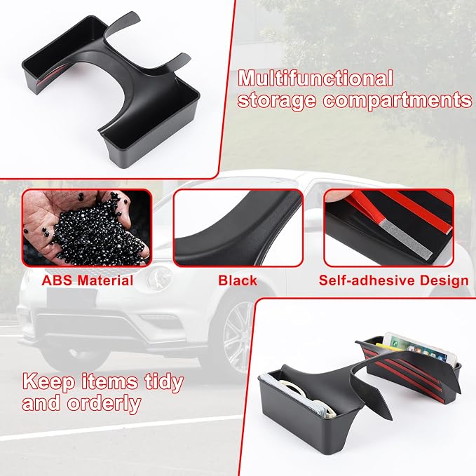 Center Console Gear Shift Organizer Tray Compatible with 2011-2019 Nissan Juke and Nissan Infiniti ESQ Storage Box Accessories Gear Shift Center Console Side Tray Black Hanging Storage Box