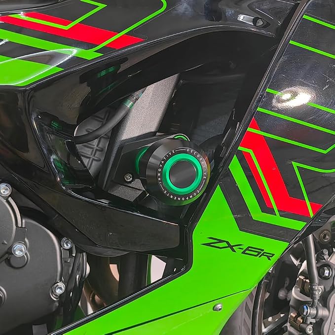 MotorCycle Frame Sliders Fit For Ninja ZX-6R 2024 2025 | zx6r falling Protection ninja zx-6r Anti Collision 2024 zx6r Accessories Frame Sliders 2025 zx6r Accessory ninja GN