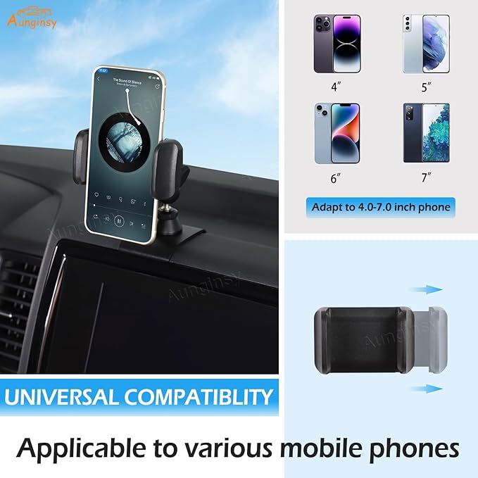 Aunginsy Car Phone Mount Compatible with Nissan Frontier 2022-2024 Center Console Phone Holder Dash Panel Mobile Phone Bracket Universal Cell Phone Navigation Stand Fit All Smart Phones Accessories