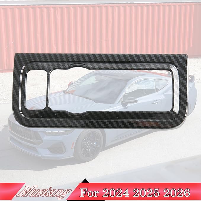 MUXEE Headlight Switch Cover，for Ford Mustang 2024 2025 2026，Car Headlight Switch Buttons Panel Cover Trim - Carbon Fiber Sport Interior Set Accessories