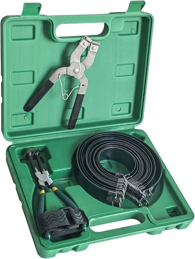 Auto Engine Piston Ring Compressor Tool Set with Piston Installer Pliers and 14 Piston Rings(62-145mm) for Car Truck Auto Engine