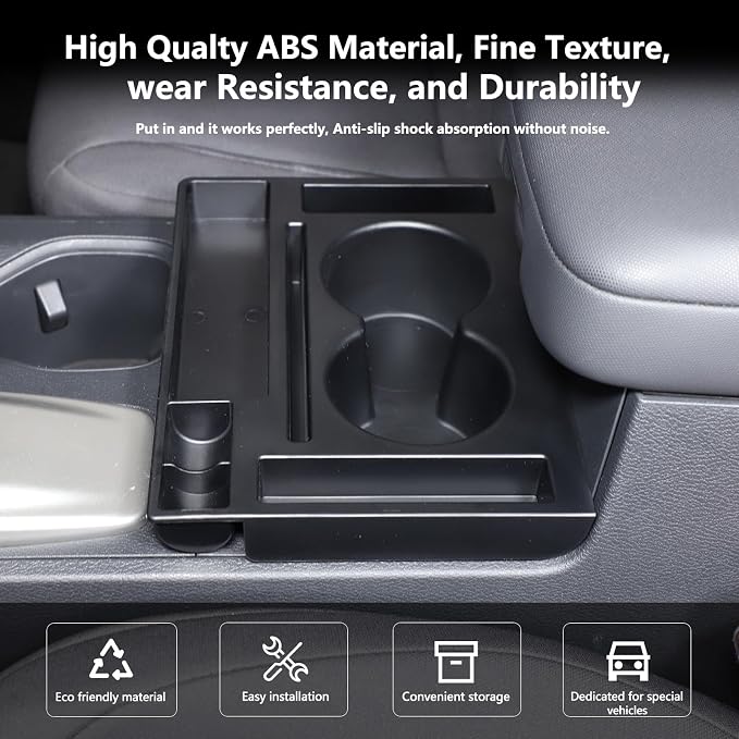 Center Consoles Storage Box Organizer Tray Compatible with Nissan Frontier 2022-2025 ABS Armrest Center Center Front Organizer Storage Box Tray Extra Water Cup Holder