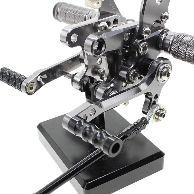 PROCNC Motorcycle Aluminum Rearsets Foot pegs Rear sets Footrest Fit for Suzuki GSXR1000 2000 2001 2002 2003 2004 GSXR750 1996-2005 SV650/SV650S SV1000/S 1998-2014 GSX600 2000-2005 (Grey)
