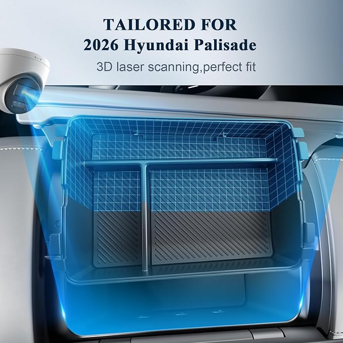 BIBIBO 2Packs for 2026 Hyundai Palisade Center Console Organizer 2026 Hyundai Palisade Calligraphy Console Tray 2026 Palisade Console Insert Tray 2026 Palisade (ONLY FIT 7-Seats Palisade Calligraphy)
