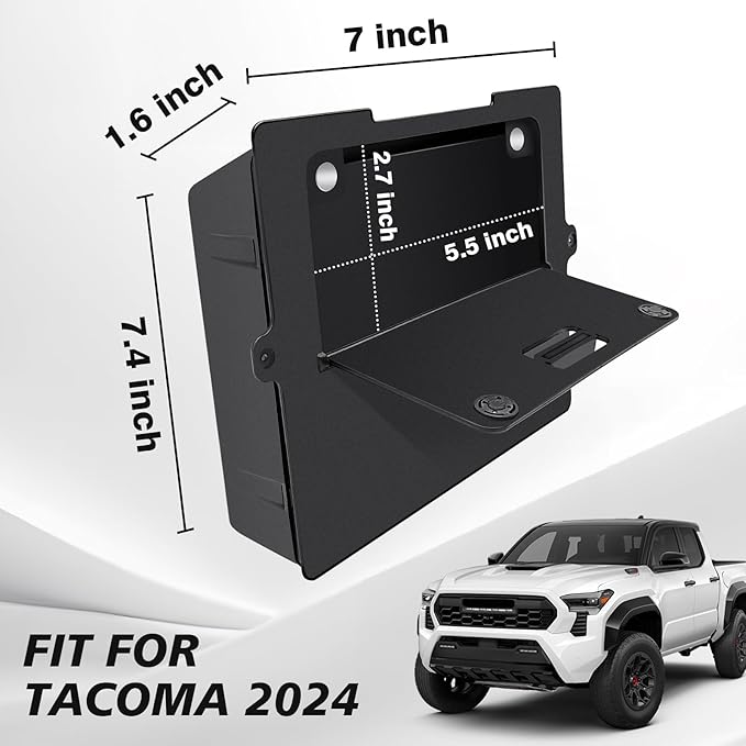 Muslogy Dashboard Storage Box & Center Console Hidden Organizer Compatible with 2024 Tacoma Accessories 8-inch Screen & Magnet Armrest Hidden Storage Middle Console Insert Secret Organizer