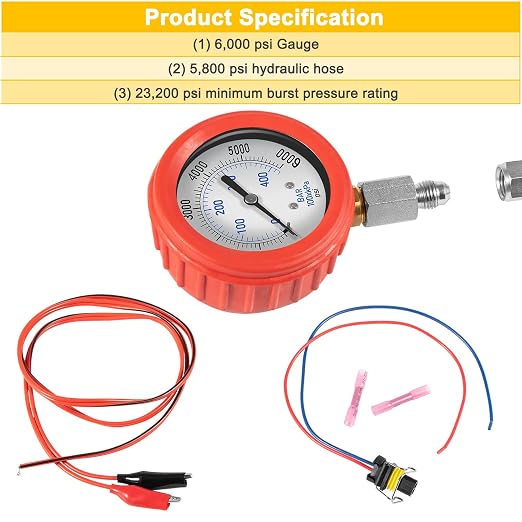 Bonbo Hpop Test Tool High Pressure & Air Leak Test Gauge Tool Kit Fits for Ford F250 F350 6.0L & 7.3L Powerstroke 1994-2007