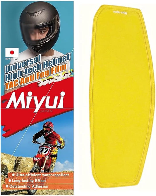 "SHIELD Universal Motorcycle Helmet Shield Anti-Fog Film, Yellow Visor Lens Insert Fog Resistant 3.83" x 10.04"