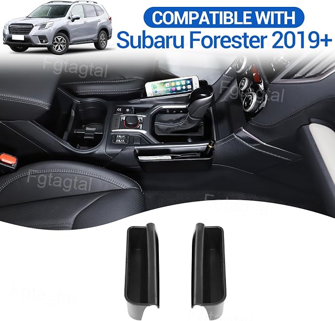Gear Shift Organizer Tray Compatible with Subaru Forester 2019-2025, Center Console Shifter Storage Box, ABS Storage Tray, Create Extra Storage Space for Driver and Passenger