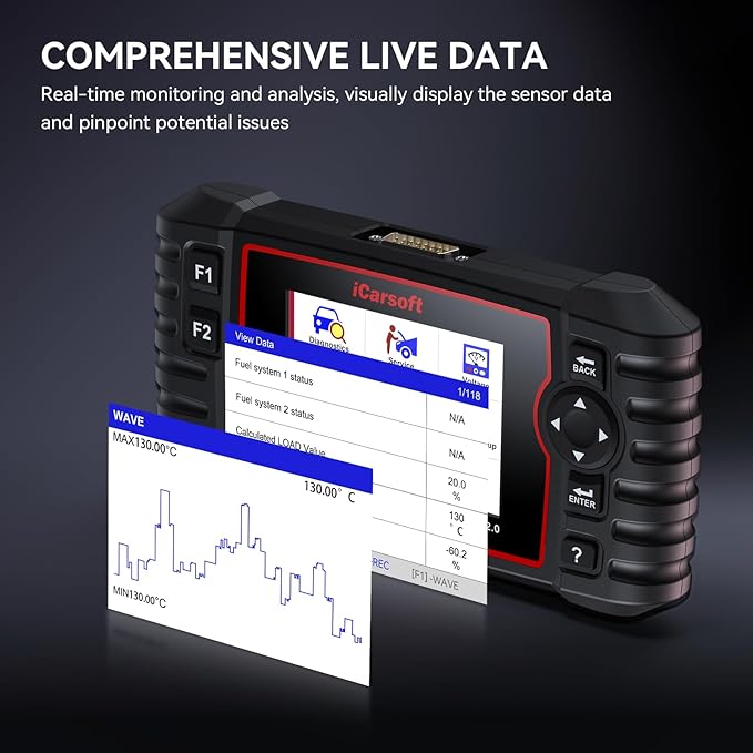 iCarsoft MB V2.0 for Mercedes Benz OBD2 Scanner, Full System Diagnostic Scan Tool, 8 Resets Auto VIN, Oil/SAS/EPB/ETC/DP-F/BLD/INJ/SAS/TPMS, Free Update, Automotive Code Reader with Battery Test