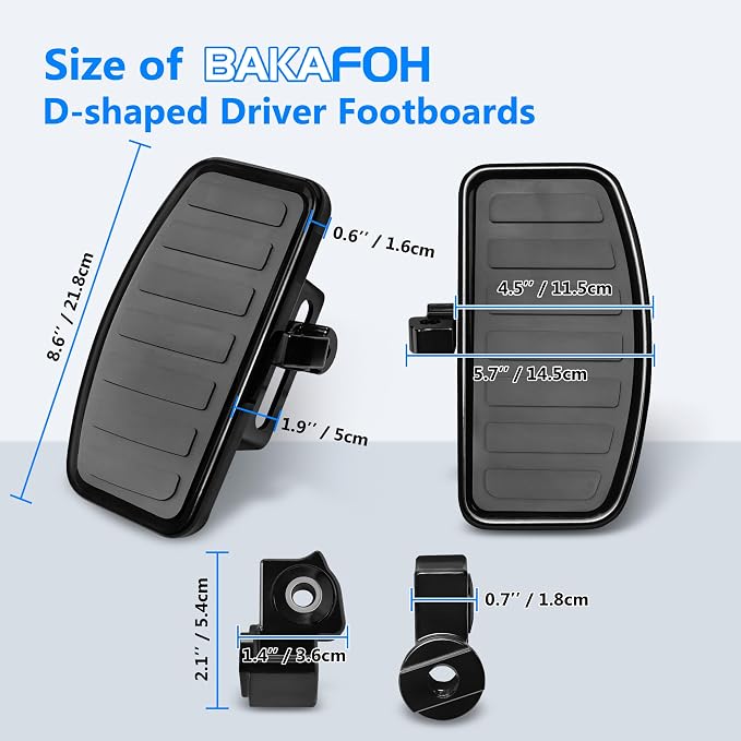 D-shaped Driver Footboards Front Rider Foot Rest Floorboards for Indian Scout Sixty Bobber 2015-2025 Models Foot Pegs Accessories(Black, Stripe B)