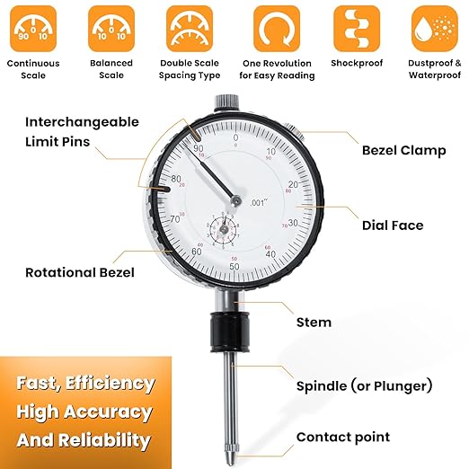 6434 Sleeve Height and Counter Bore Gauge for All Diesel Engines Cylinder Bore Gauge Range 0-1.00", Graduation 0.001", Reading 0-100