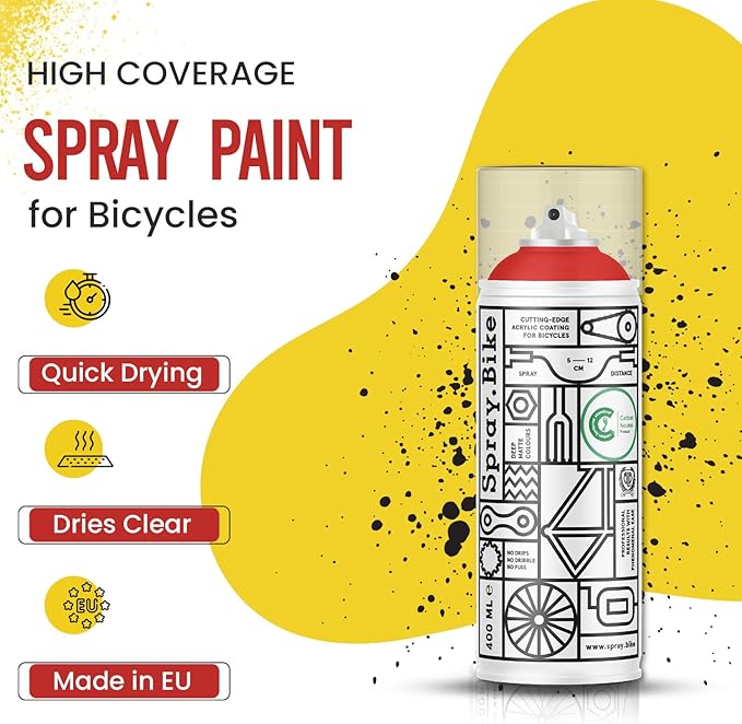 Spray.Bike Spray Paint - Coventry Red | Designed Mainly for Bicycles | Multi-Use Acrylic Spray Paint for Metal, Plastic | High Coverage Bike Paint, 400ml