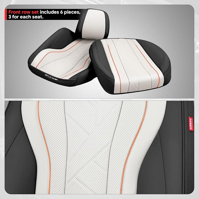 Touring Series Leatherette Front Row Set Seat Covers Universal for Cars Trucks SUV, Grey, CA-SC-Touring-F-GY