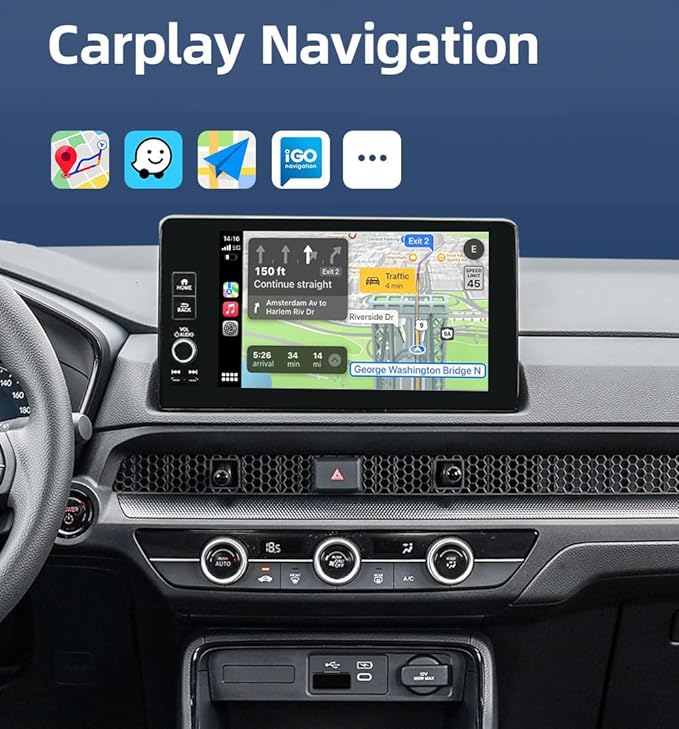 Apple MFi Certified Wireless CarPlay Adapter for iPhone, 5GHz Wireless Carplay Dongle, Convert Wired to Wireless CarPlay, for Factory Wired CarPlay Cars from 2015, Plug & Play (Black)