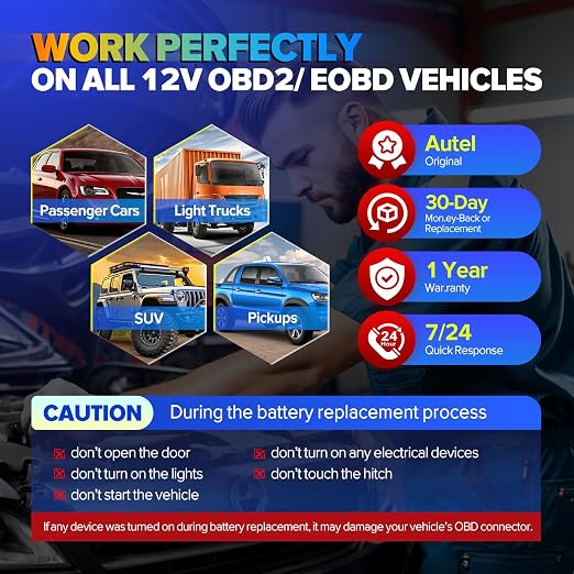 Autel OBD2 Memory Saver for Car Battery, 2026 MaxiBAS BTMS for All 12V Vehicles, Preserve ECU Code & Electronic Presets, Maintain PCM Data, Polarity Protection, Built-in Voltage Meter, LED Lights