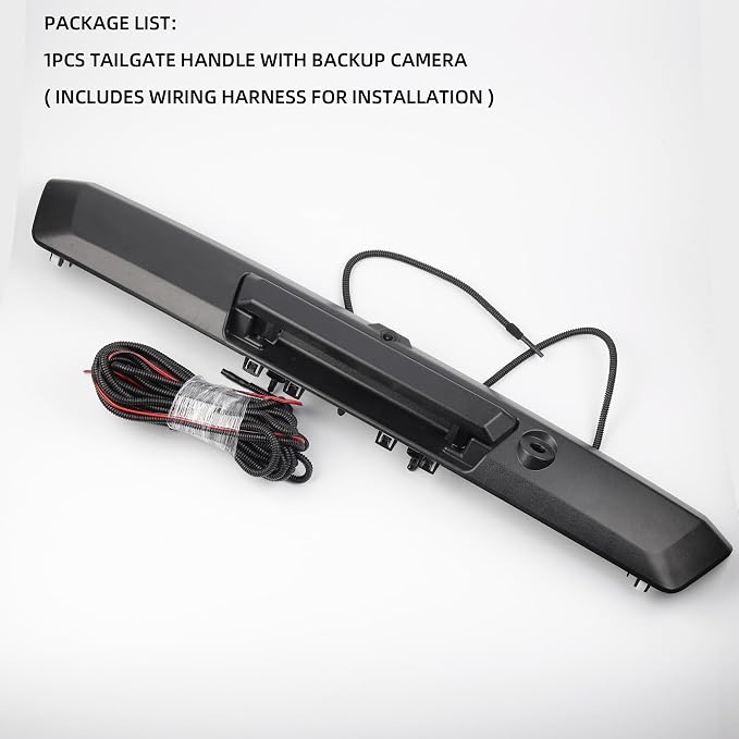 Dasbecan Tailgate Handle with Rear View Backup Camera Compatible with 2017-2022 Ford F250 F350 F450 Super Duty Trunk Hatch Handle Camera Without Release Button HC3Z-9943400-NA HC3Z-9943400-NB