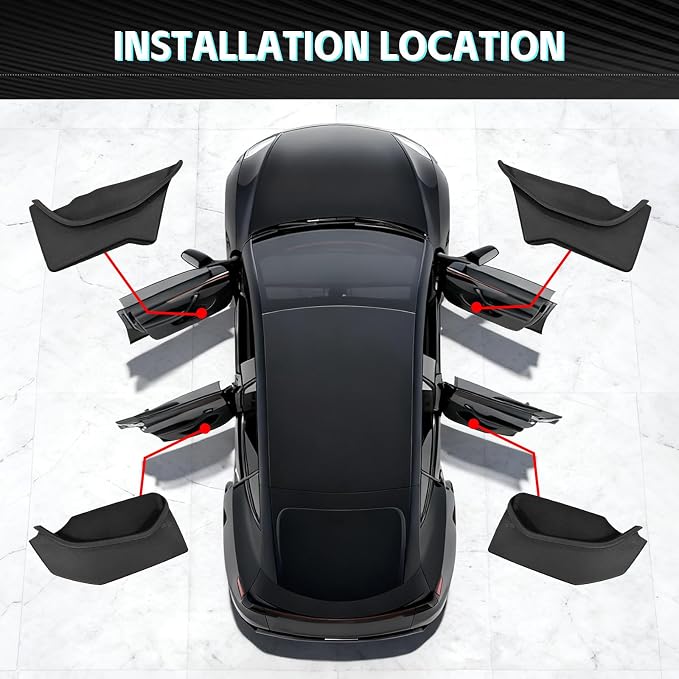 4PCS Door Side Organizer TPE Front Rear Door Pocket Storage Boxes for Tesla Model Y Juniper 2025 2026 Interior Accessories