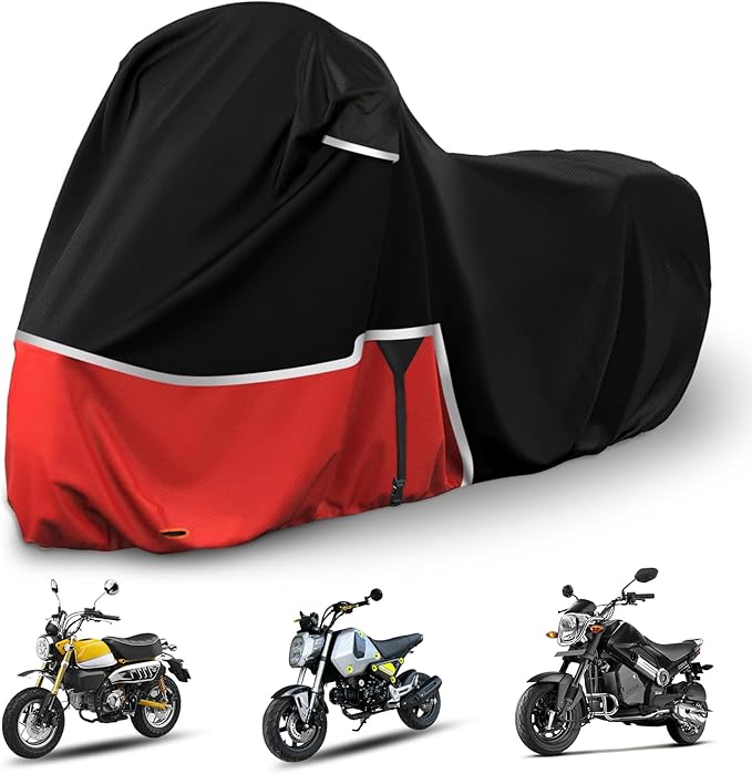Waterproof Motorcycle Cover Replace for Honda Grom/Monkey/Navi Minimoto Models, 420D Oxford Cloth Motorcycle Cover for Snow Rain Dust Protection