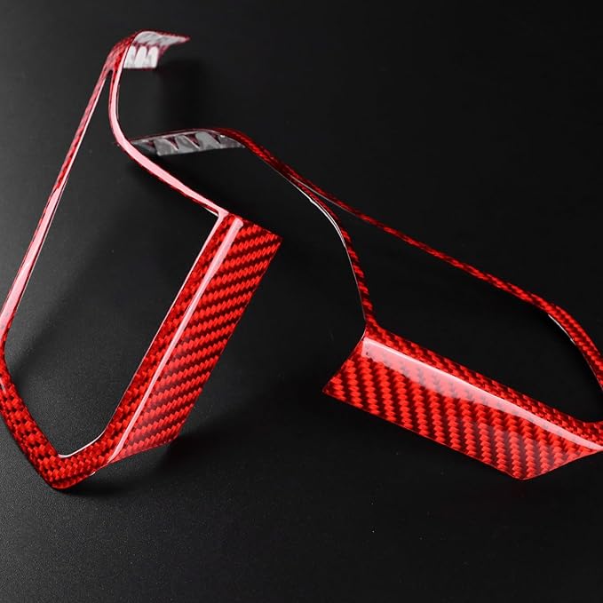 Hard Carbon Fiber, for Corvette C8 2020 2021 2022 2023 Accessories, Steering Wheel Button Frame Cover, 2Pcs Car Steering Wheel Panel Protection Frame Molding Sticker