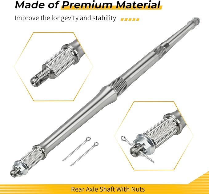 M MATI Rear Axle Shaft With Nuts for Yamaha B-anshee 350 YFZ350 1987 1989-2006 Tri-Z YTZ250 1985-1986 38W-25381-10-00 38W-25381-02-00