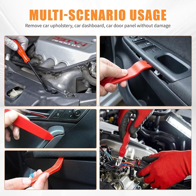 5PCS Automotive Electrical Disconnect Pliers Kit, Carbon Steel Connector & Clip Removal Tools, Hose Clamp Pliers set for Auto Repair