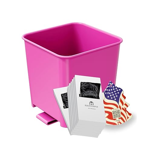Pink Car Trash Can with Floor Mat Clip – Waterproof & Leakproof Small Bin for Car, SUV, Truck, Van – Includes 1 Box of Trash Bags Inside + 6 Extra Boxes (Total of 7 Boxes, 140 Bags)