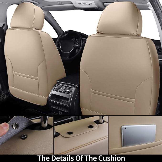 Coverado Seat Covers, Car Seat Covers Full Set (Beige, FullSet)
