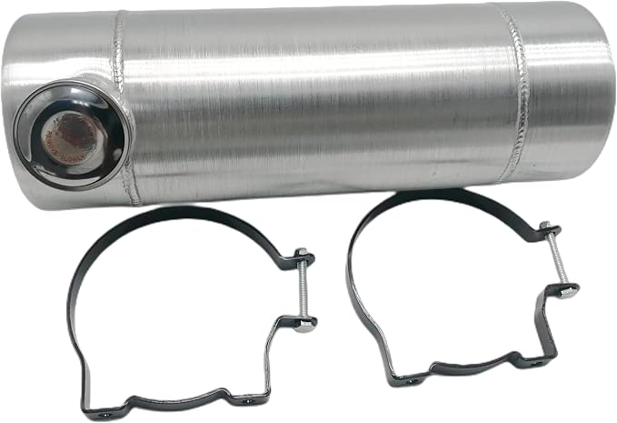 JSD 2 Gallons 6"x18" Aluminum Spun Round Gas Tank End Fill 1/4" NPT Outlet for mini bike,go kart, Log splitter