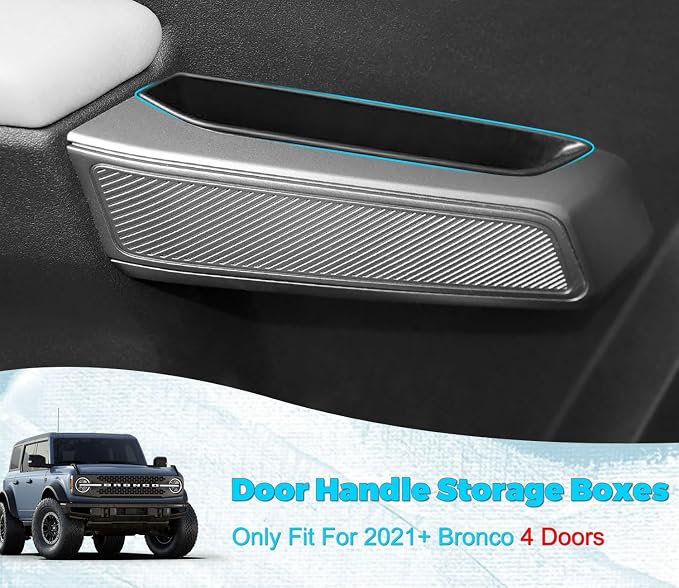 GZSH 2025 Upgrade Center Console Organizer fit for 2025 Ford Bronco 4 Door and 4 PCS Door Handle Storage Box fit for Ford Bronco 2021-2025 (Not for Sport)